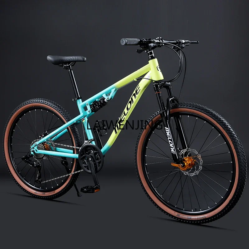 Soft-tail mountain bike double shock-absorbing bicycle off-road downhill variable speed light bicycle