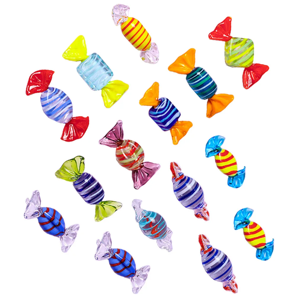 

15Pcs Colorful Glass Candy Decor for Party Home Decoration Christmas Wedding Glass Candy Tea Party Decorations