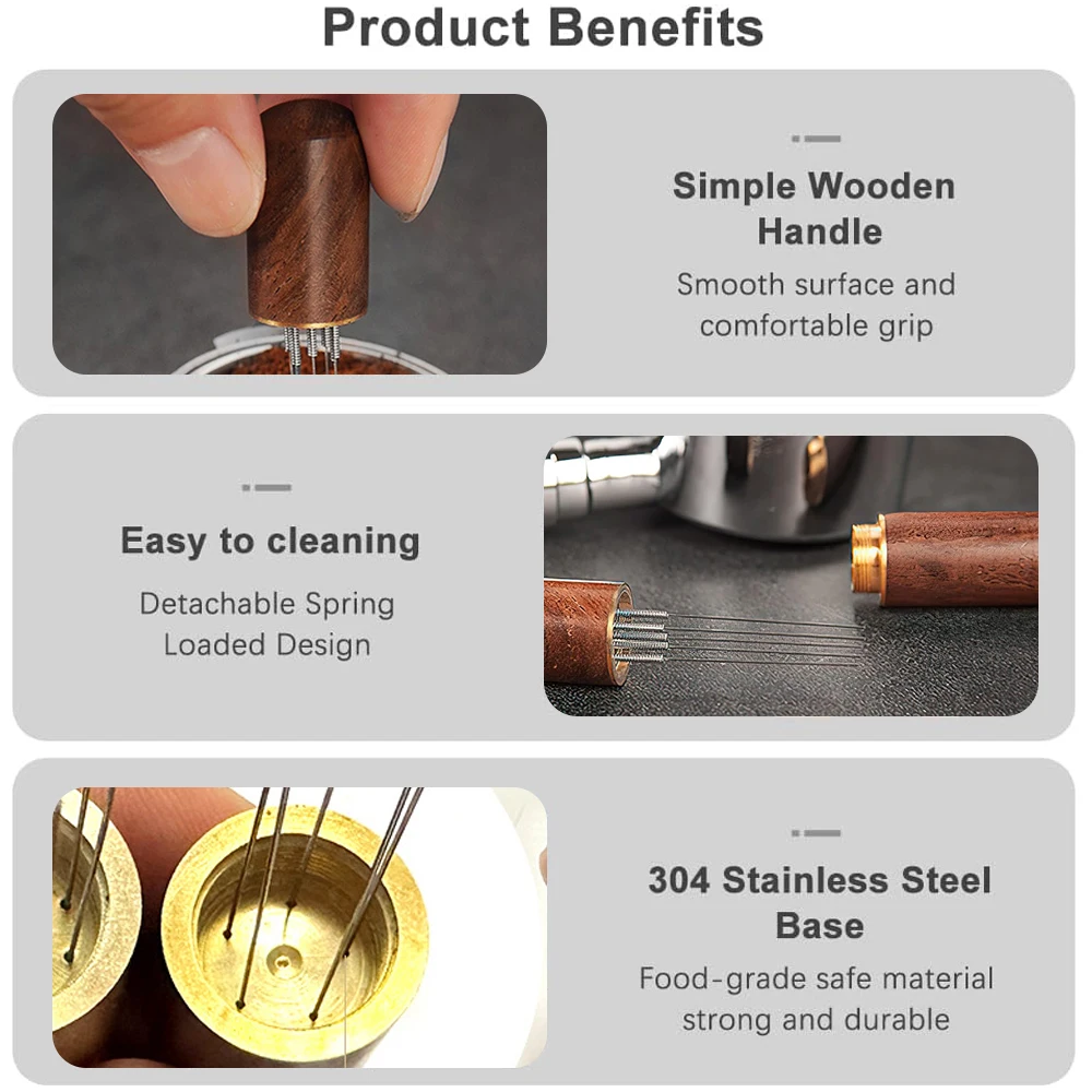 Edelstahl-Kaffeepulver-Manipulation Espresso-Pulver-Rührer-Verteiler-Werkzeug Espresso mixer Cafe Rühren Zubehör