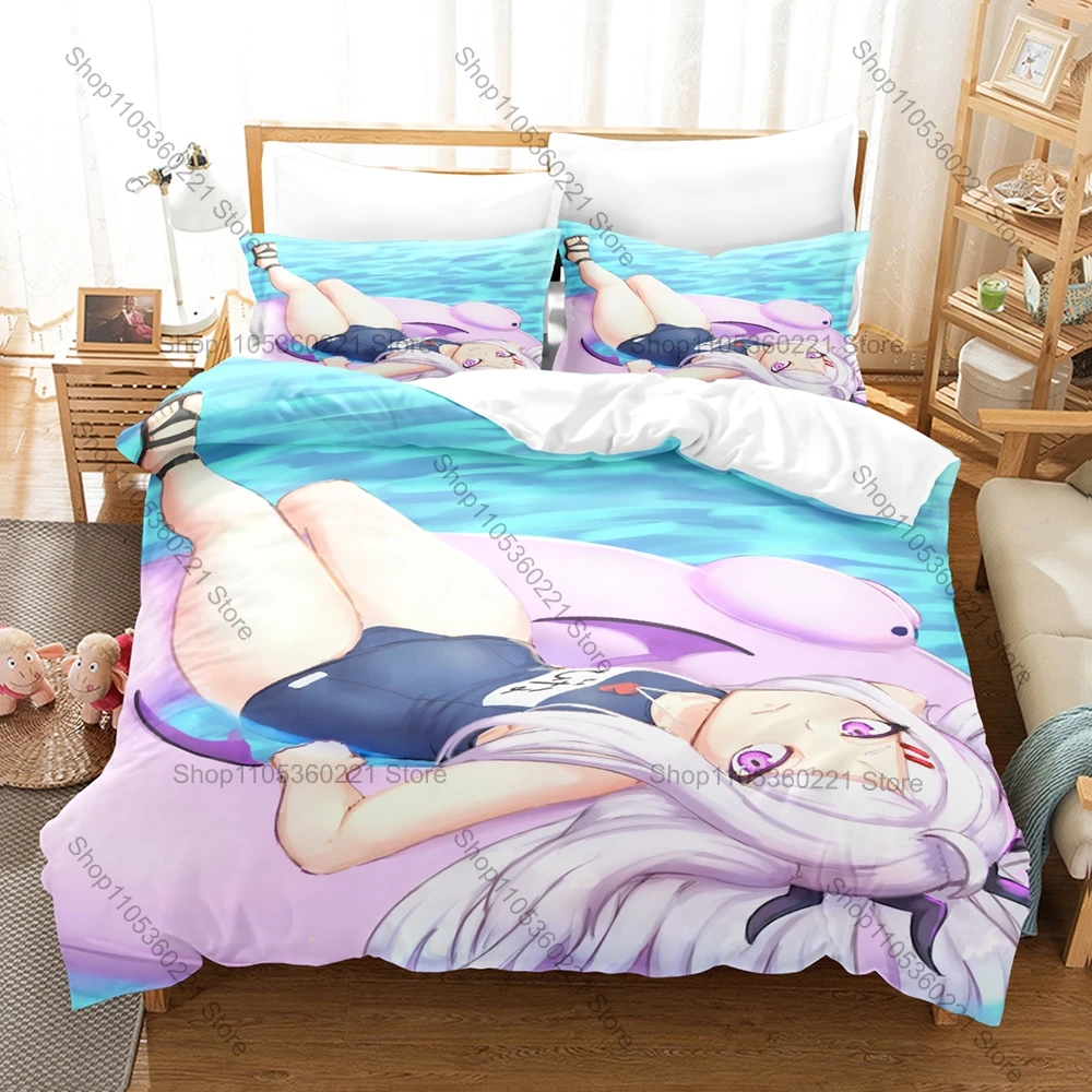 Anime Blue Archive Sorasaki Hina (Swimsuit) Bedding Set Soft Microfiber 3 Pieces Duvet Cover Set For Fans Bedroom Decor