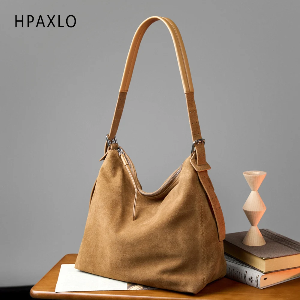 

Матовая кожаная сумка через плечо, просторная женская сумка, элегантная сумка-тоут для поездок на работу, повседневная роскошная женская сумка через плечо из воловьей кожи высшего качества