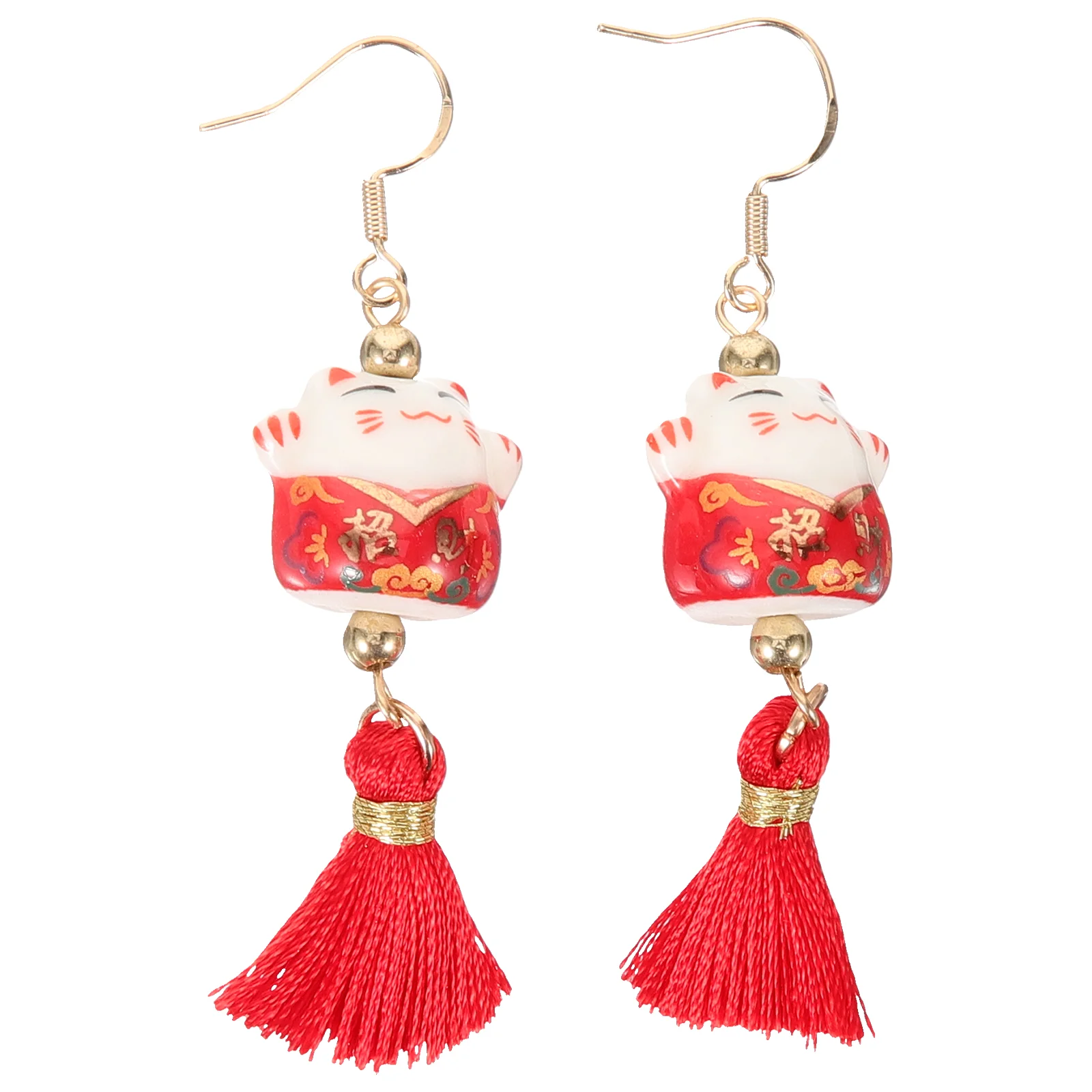 Christmas Decorations Earrings Women Dangling for Squat Decors Yellow Accessories