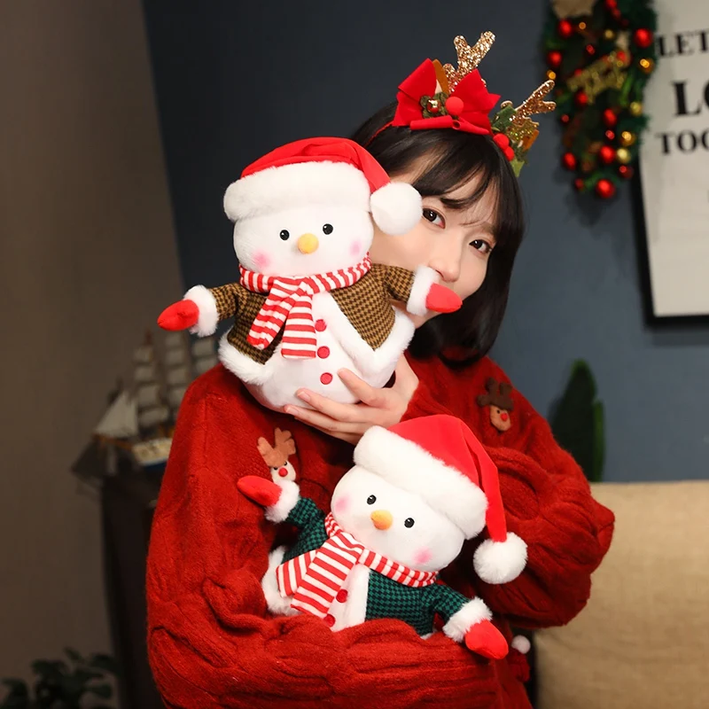 25cm Cartoon Christmas Collection peluche simpatico pupazzo di neve cuscino decorazioni natalizie regali