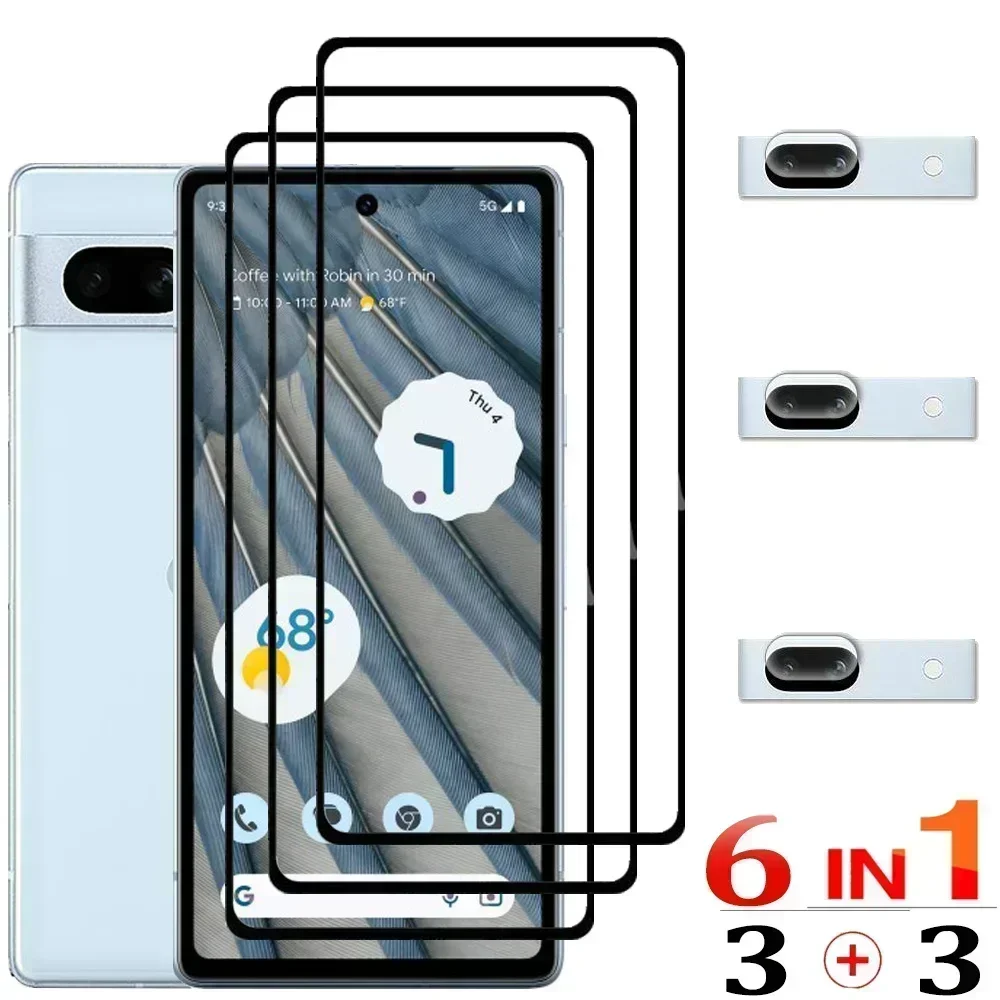 Pixel7a Tempered Glass For Google Pixel 8 Pro Screen Protector Pixel 7A 7 6A 6 Phone Front Film & Camera Lens Pixel 7 a Film