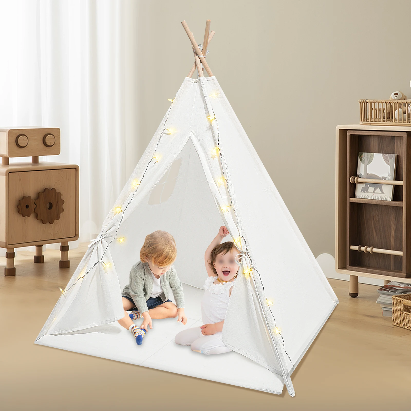 Kindertent voor kinderen 160 cm, draagbare tent voor kinderen binnenhuishouden, meisje en jongen speelgoedkasteeltent speelhuis voor kinderen