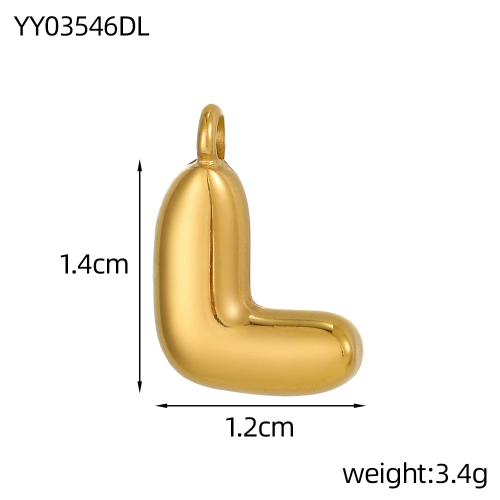 CARLIDANA 3 Stück Hochglanzpolierte Vergoldete Edelstahl 26 Englische Buchstaben Anhänger Charms für DIY Halskette Armband – Detail 4