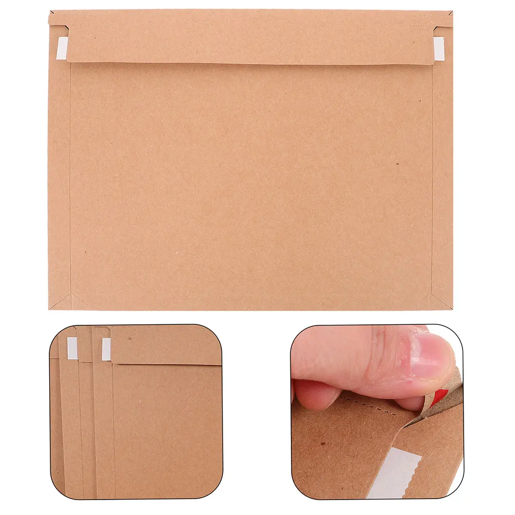 25Pcs Photo Document Mailers Rigid Paper Envelopes Self Adhesive Closure for Secure Shipping Stay Flat Design Office Home Use