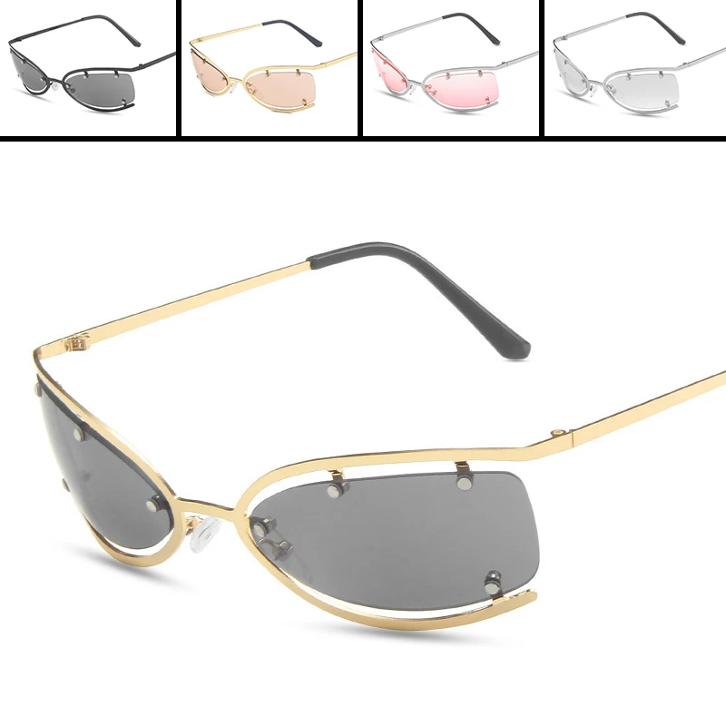 

Futuristic Rimless Shield Sunglasses for Women – Trendy Wrap Around Design Hot Girl Y2K Lightweight Fashion Eyewear