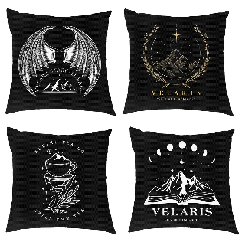 Acotar Velaris Print Cushion Covers Night Court Prythian Pillowcase Sofa Home Decor SJM City of Starlight Throw Pillow Cover