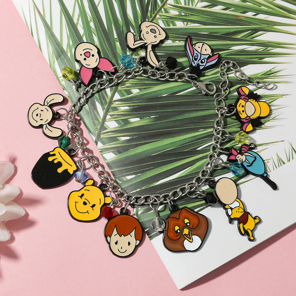 Disney Kawaii สร้อยข้อมือ Charm อะนิเมะการ์ตูนตัวอักษร Tigger & Pooh จี้สร้อยข้อมือกําไลข้อมือสําหรับเพื่อนที่ดีที่สุดเครื่องประดับอุปกรณ์เสริม