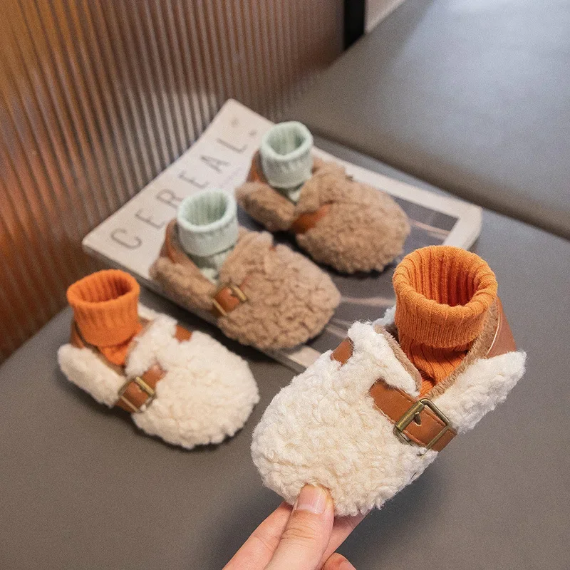 Kinder Pluche Schoenen Winter Nieuwe Zachte Zool Lichtgewicht En Warme Baby Wandelschoenen Voor Jongens En Meisjes Katoenen Schoenen Jongens