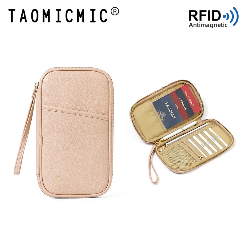TravelRFID Passport Holder Large Capacity Document Storage Protection Case Multi-Functional Anti-Theft Skimmer Defense Card Slee