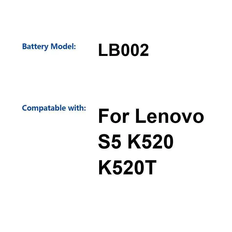 

Надежный источник питания LB002 Аккумулятор мобильного телефона 3000 мАч для Lenovo S5 K520 K520T