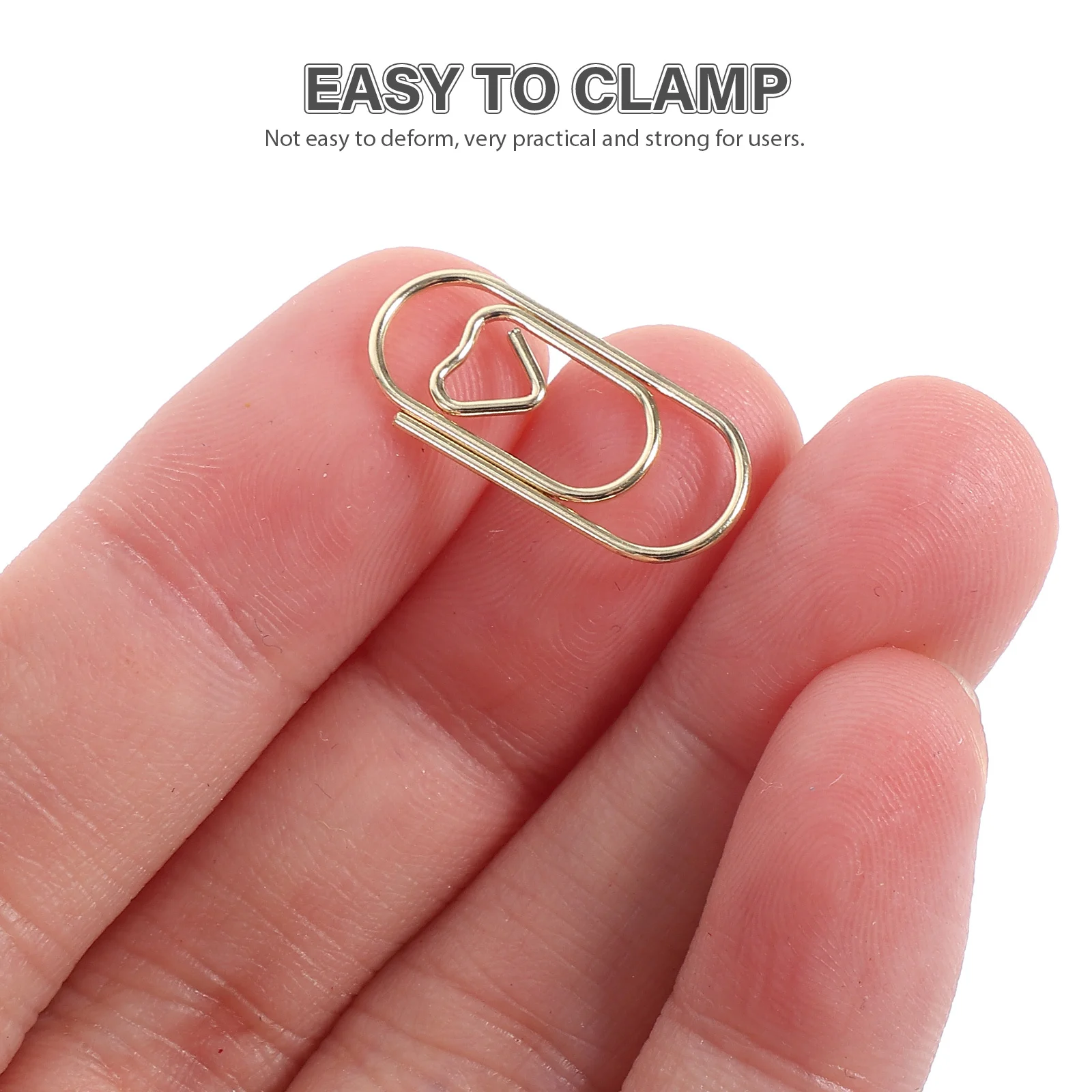 150Pcs Cute Heart-Shaped Paper Clips Strong Hold Non-Deform Metal Clips for Files Notes DIY Craft Projects Small Clamps