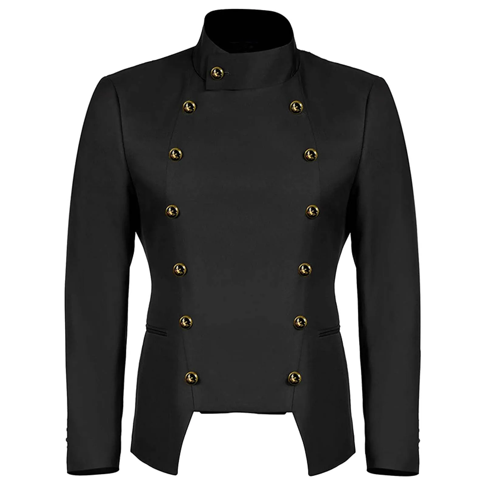 Heren Dubbele Rij Knopen Wit Blazer Jack Victorian Middeleeuwse Steampunk Slim Fit Mannen Blazer Pak Halloween Kostuum