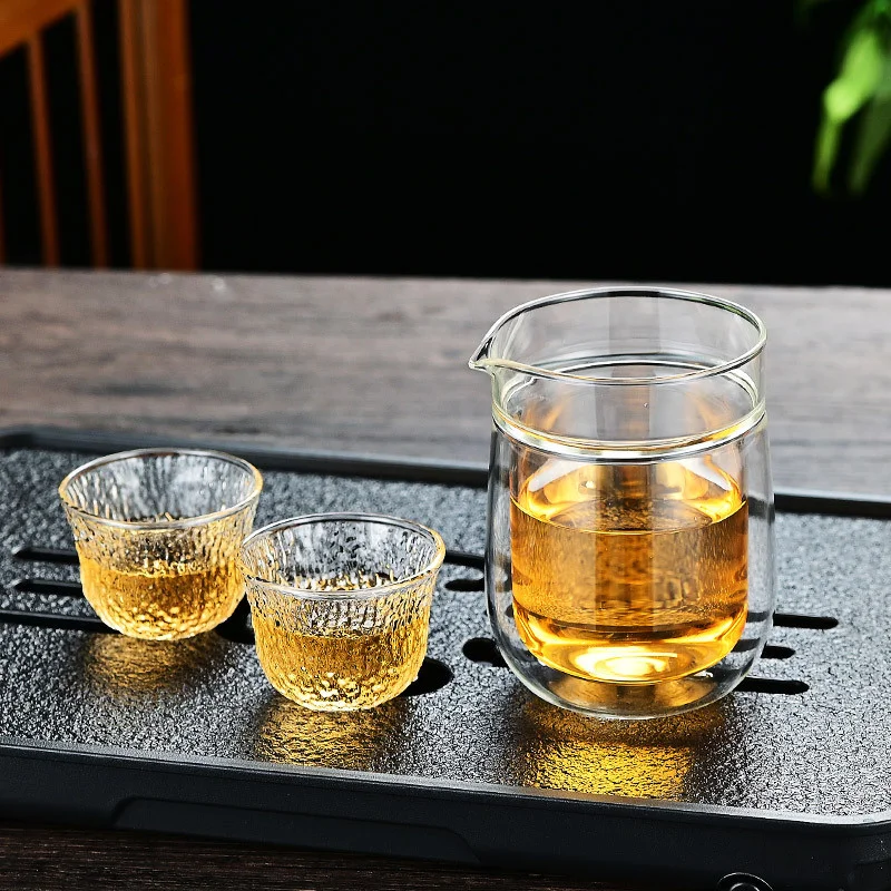 Japanese style Heat resistant Double Wall Glass Fair Cup Tea Dispenser Chahai Kung Fu Tea Set Accessories Coffee Pot Pitcher