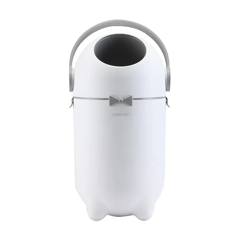 15L Extra Large Capacity Round Top Rolling Sealed Baby Wastebasket Durable Plastic Diaper Pail for Home Use