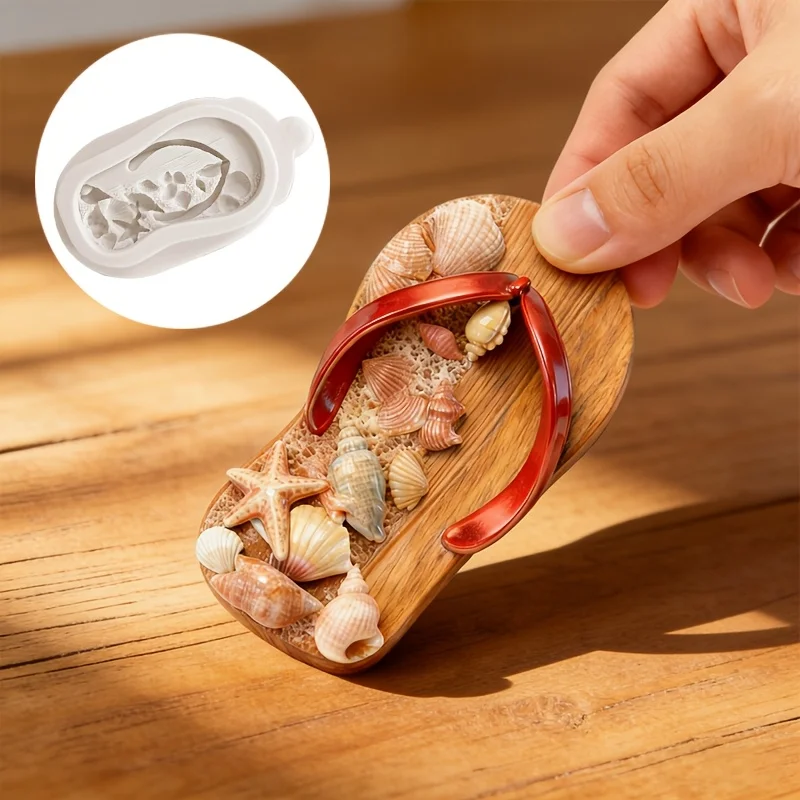 

Creative Silicone Molds for Shell, Starfish, And Beach Flip-Flops, Accurately Replicating The Details of Conch, And Sandals