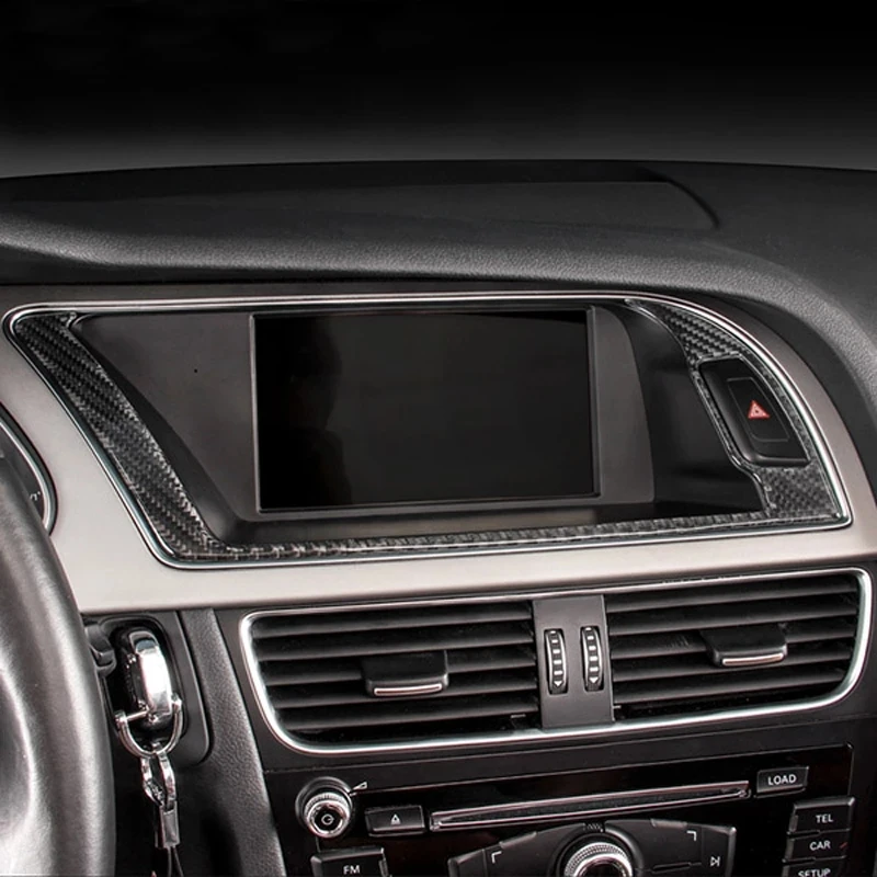 For Audi A4 B8 A5 Carbon Fiber Car Gearshift Air Conditioning Outlet CD button Panel Frame Cover Trim Sticker Auto Accessories