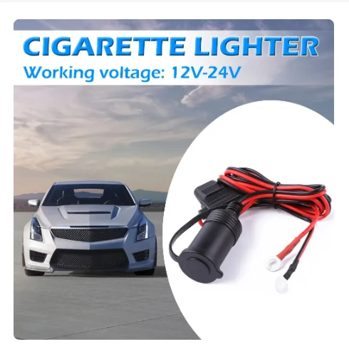 Adaptateur de connecteur de câble de chargeur avec fusible 20A, DC 12V 24V, voiture, moto, camion, bus, Laguna, allume-cigare, 30cm, 1m, 2m, 3m