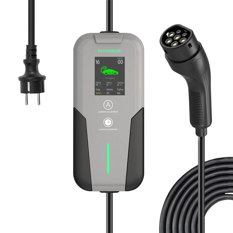 portable ev charger  3.5KW 7KW  Type 2  1 GBT Electric car fast charger with adjustable current 16A 32A 40A