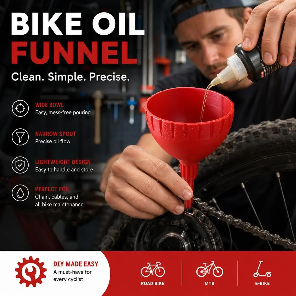 Bike Chain Oil Funnel 3D Printed Precision Lubricant Funnel For MTB Road Bike E-Bike Maintenance Cycling Repair Tool