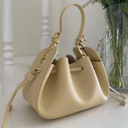 2023 Khaki Women's Composite Shoulder Bag Leather Retro Ladies Large Bucket Handbag Serviceable Female Shopper Crossbody Bags