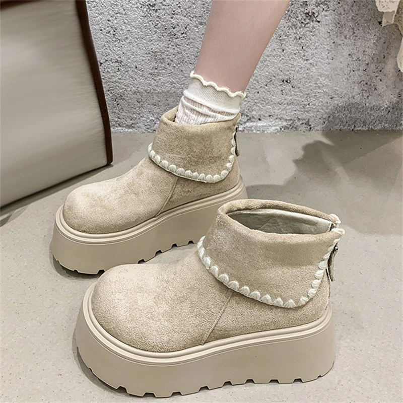 

COOTELILI 2025 новые модные ботильоны, женские ботинки, женские осенние ботинки, женские ботильоны на молнии на каблуке 7 см, размер на платформе 35-40