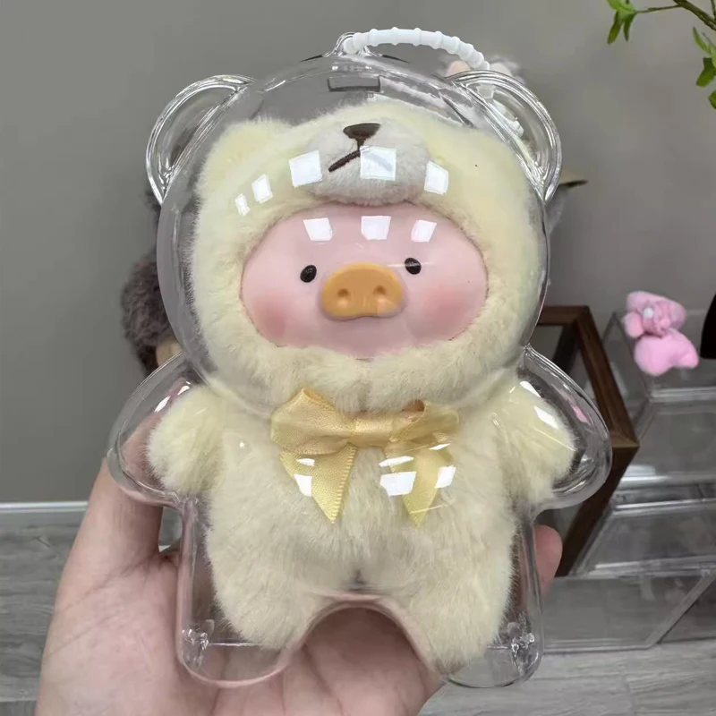 For Plush Dolls Display Bag Transparent Acrylic Storage Case for Lulu the Piggy No Doll Portable Cable Organizer Box