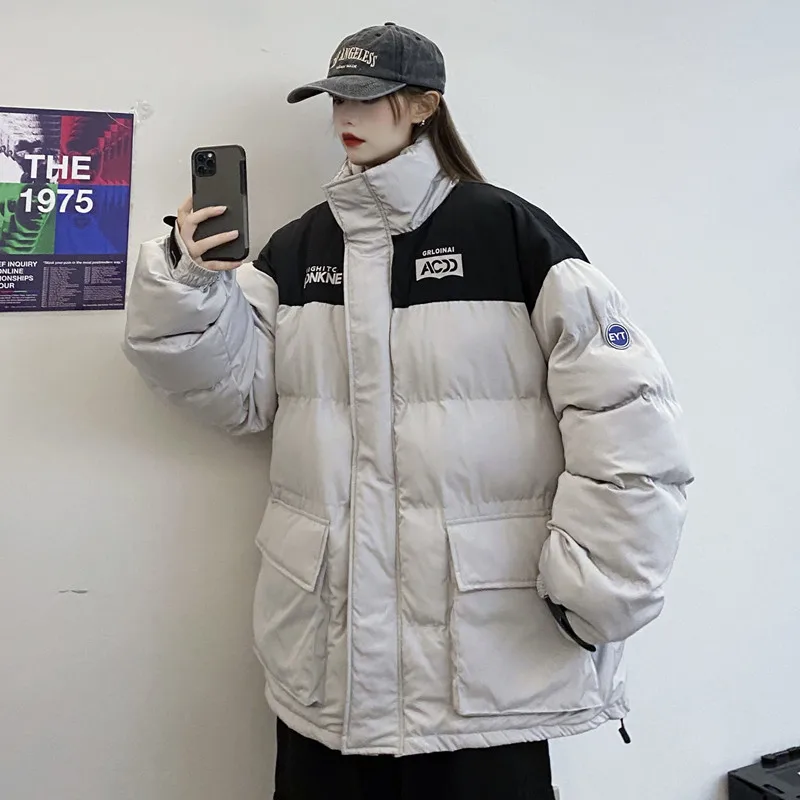 Autumn Winter Loose Jacket Short Coat Women Overcoat Solid Cotton-padded Clothes Female Parka Outerwear