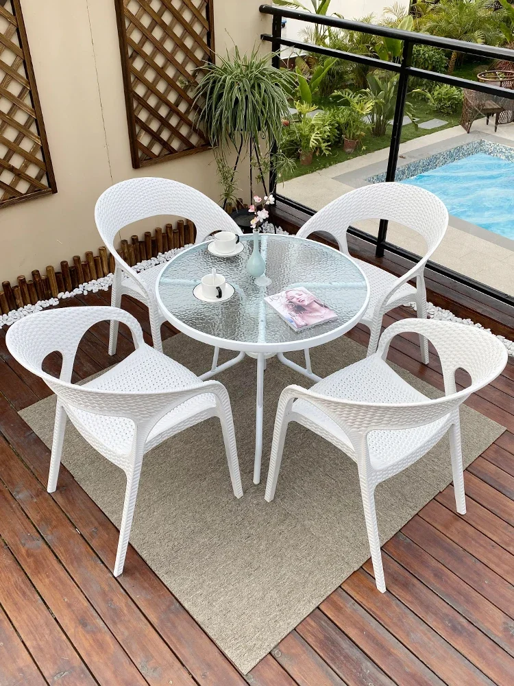 

Outdoor Terrace Courtyard Garden Balcony Small Coffee Table Window Chair Leisure Rattan Chair