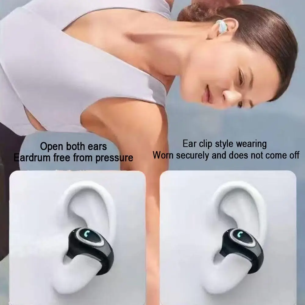 Single Ear Bluetooth 5.4 Headset Open Ear Wireless Earbuds Clip On Earphone Earhook Clipbuds Noise Reduction HIFI Stereo Headset view 5