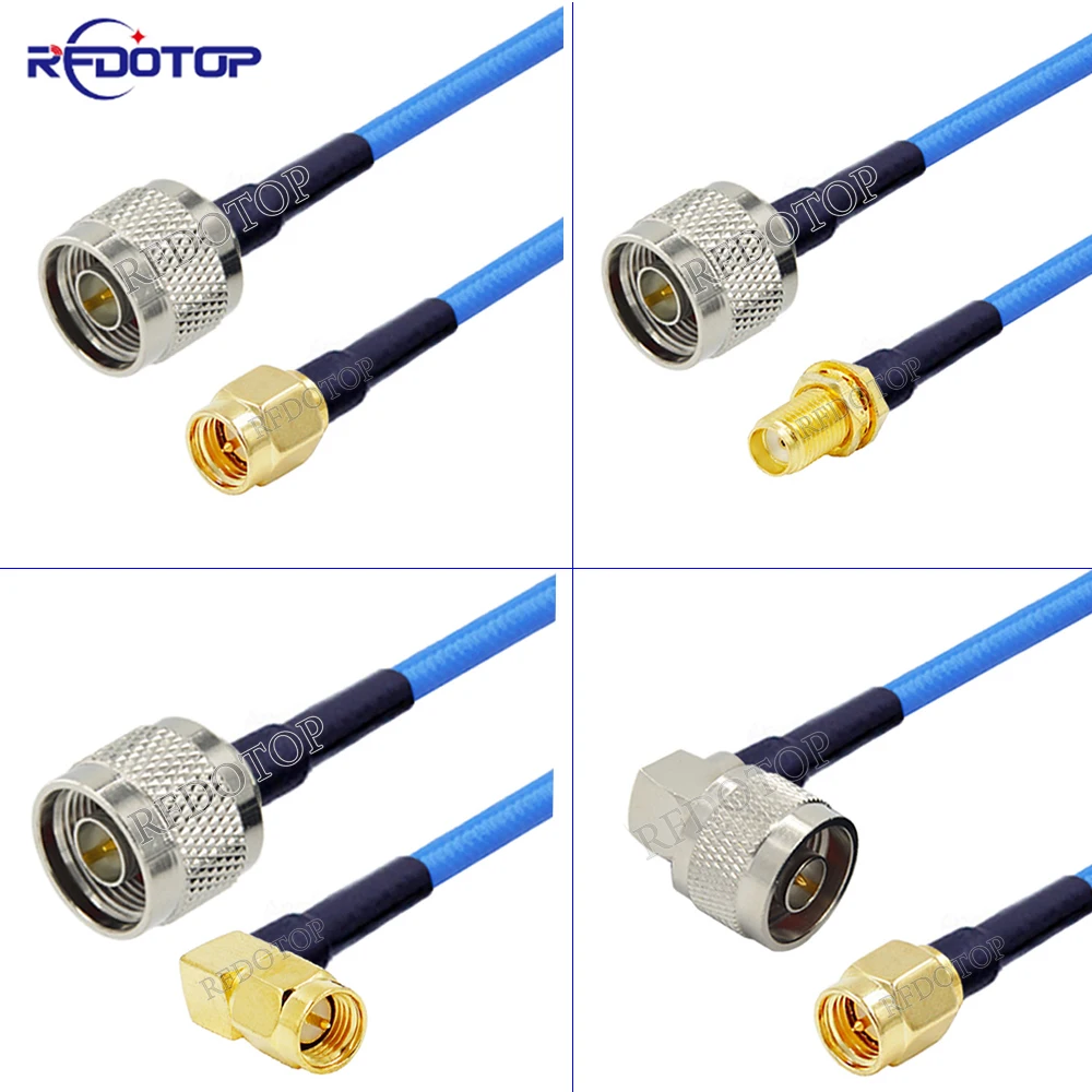 1Pcs RG-402 N Male to SMA Male/Female Connector 50 Ohm Semi-Flexible Blue RG402 Cable RF Coaxial Pigtail Extension Cord Jumper