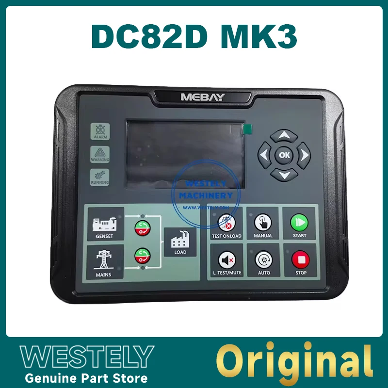 

Mebay DC82D MK3 AMF Start Stop Diesel Generator Controller Module Original LCD Display RS485 PC Monitoring Control Board