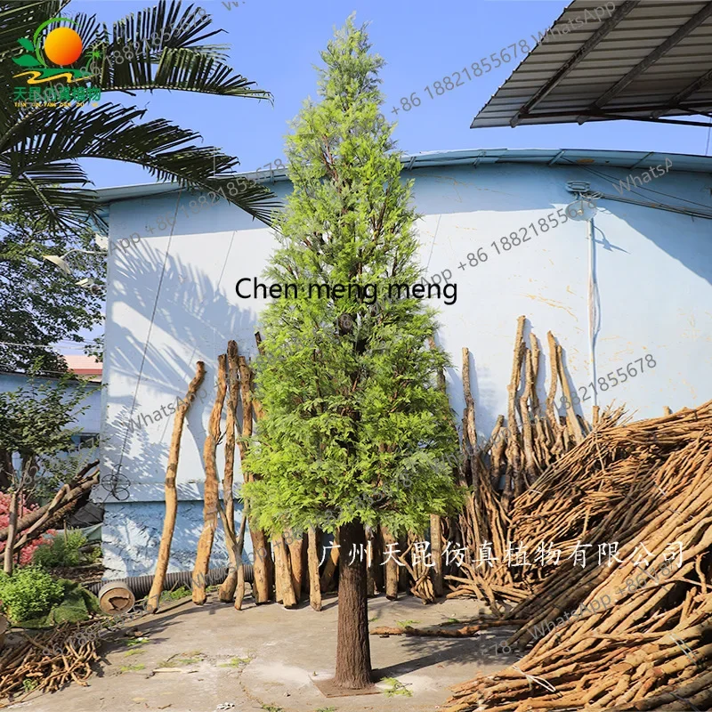 H178Simulation metasequoia tree pine cypress tree simulation fake plant indoor and outdoor decoration garden  landscaping big tr