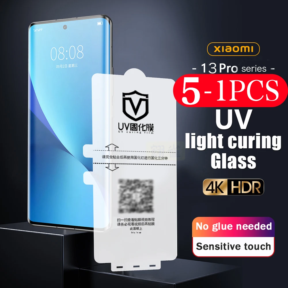 5-1Pcs UV light curing film For xiaomi 11 12 pro 12x 12s 13 Not Glass For xiaomi 10 Ultra 10s civi 1s 2 Mix 4 screen protector