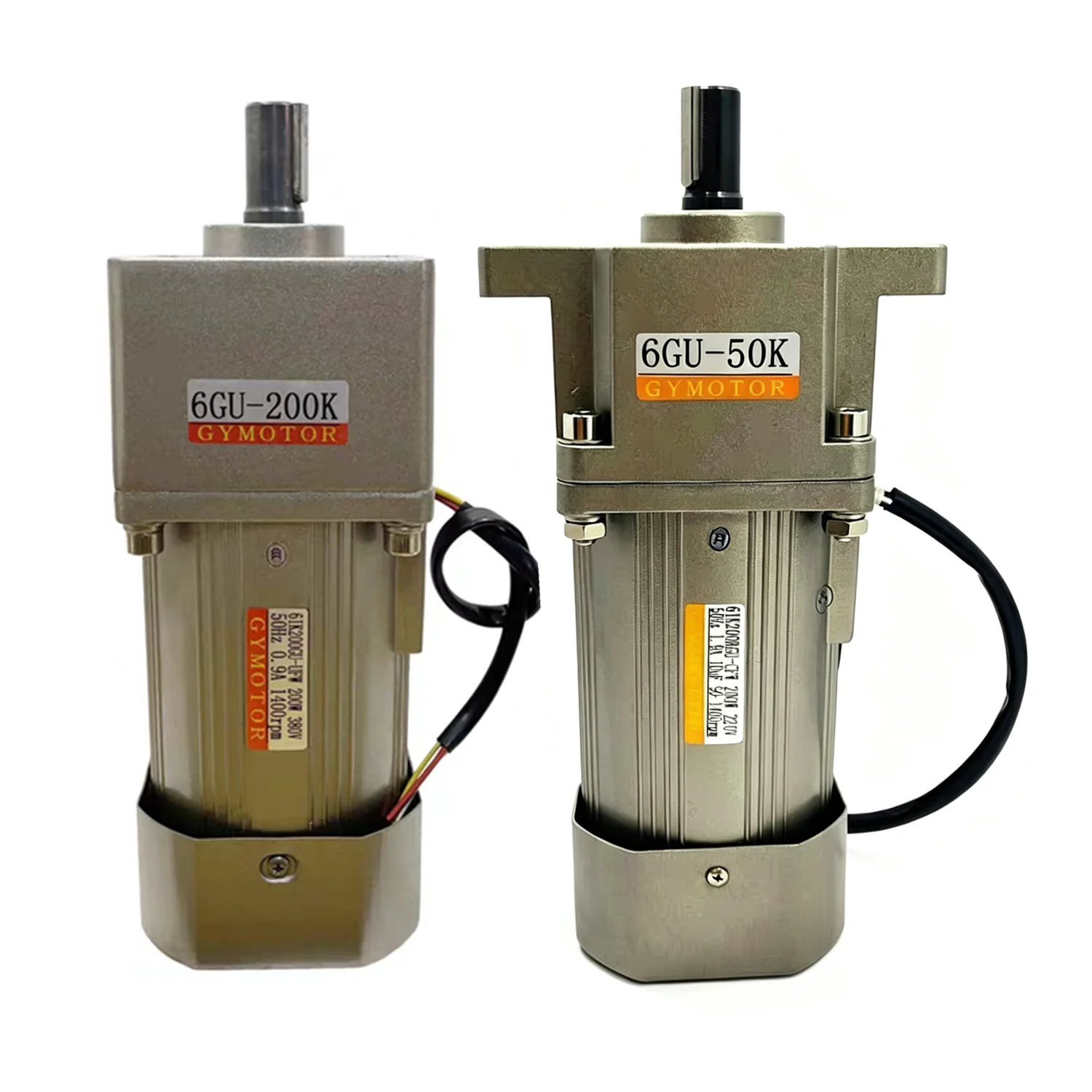 200W AC 220V Single-Phase Shaft Diameter 15mm / 18mm, Fixed/Constant-Speed Gear Motor 6GU Gearbox AC Motor