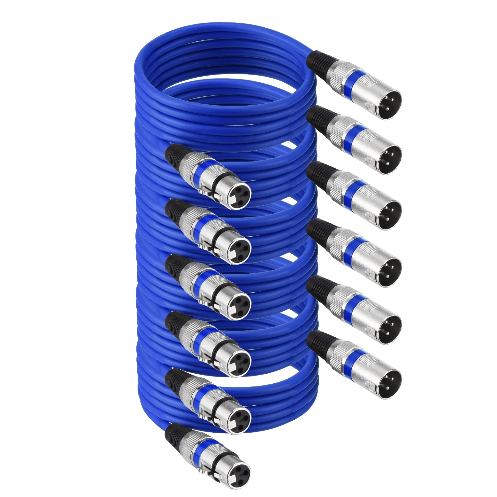 6Pcs XLR Cables 1.5ft-6.5ft Microphone Cable XLR Male to Female 3-pins Balanced Microphone Accessories Patch Speaker for Studios