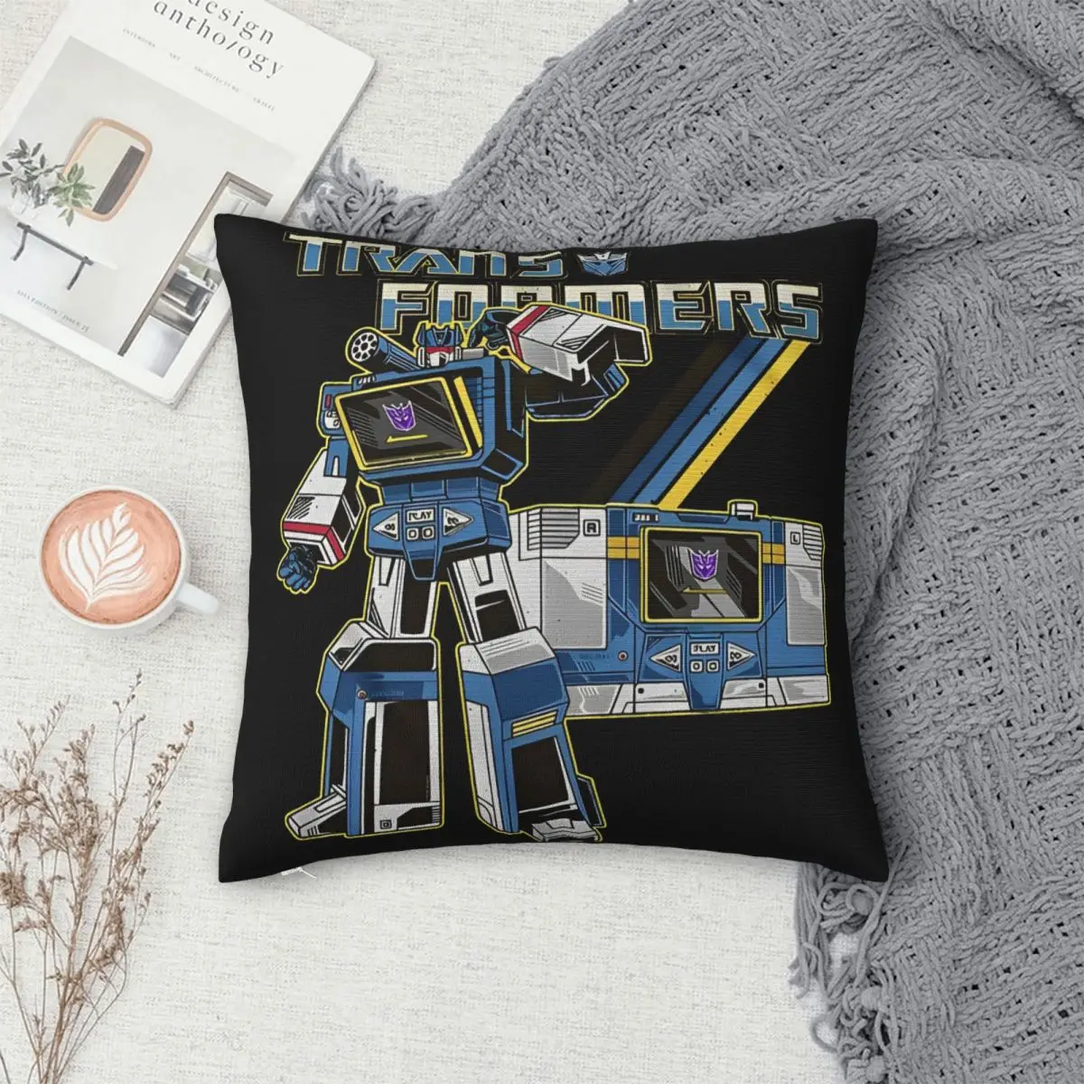 Cartoon Soundwave G1 Retro TRANSFORMERS Pillowcases Cute Print Home Sofa Throw Pillow Cover Car Cushion