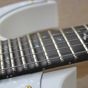 Electric guitar with hardware gold, left Handed, Tree of Life Inlays, 21-24 Trautes, White, Superior Quality, Wholesale, New, 01V Main Sales Cannhoto Guitar - №2