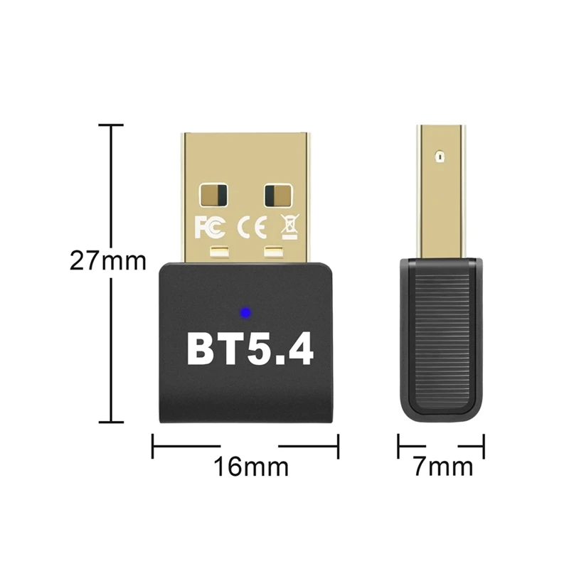 Adaptateur USB Dongle ABS noir pour PC, souris sans fil, haut-parleur, clavier, récepteur audio Bluetooth, émetteur, pilote gratuit, 1 pièce