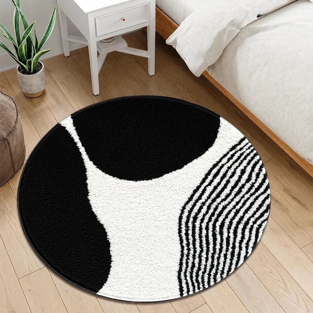 Karpet Bulat Modern Warna Krem - Home Decor Lighting Wholesale ulasan dan harga