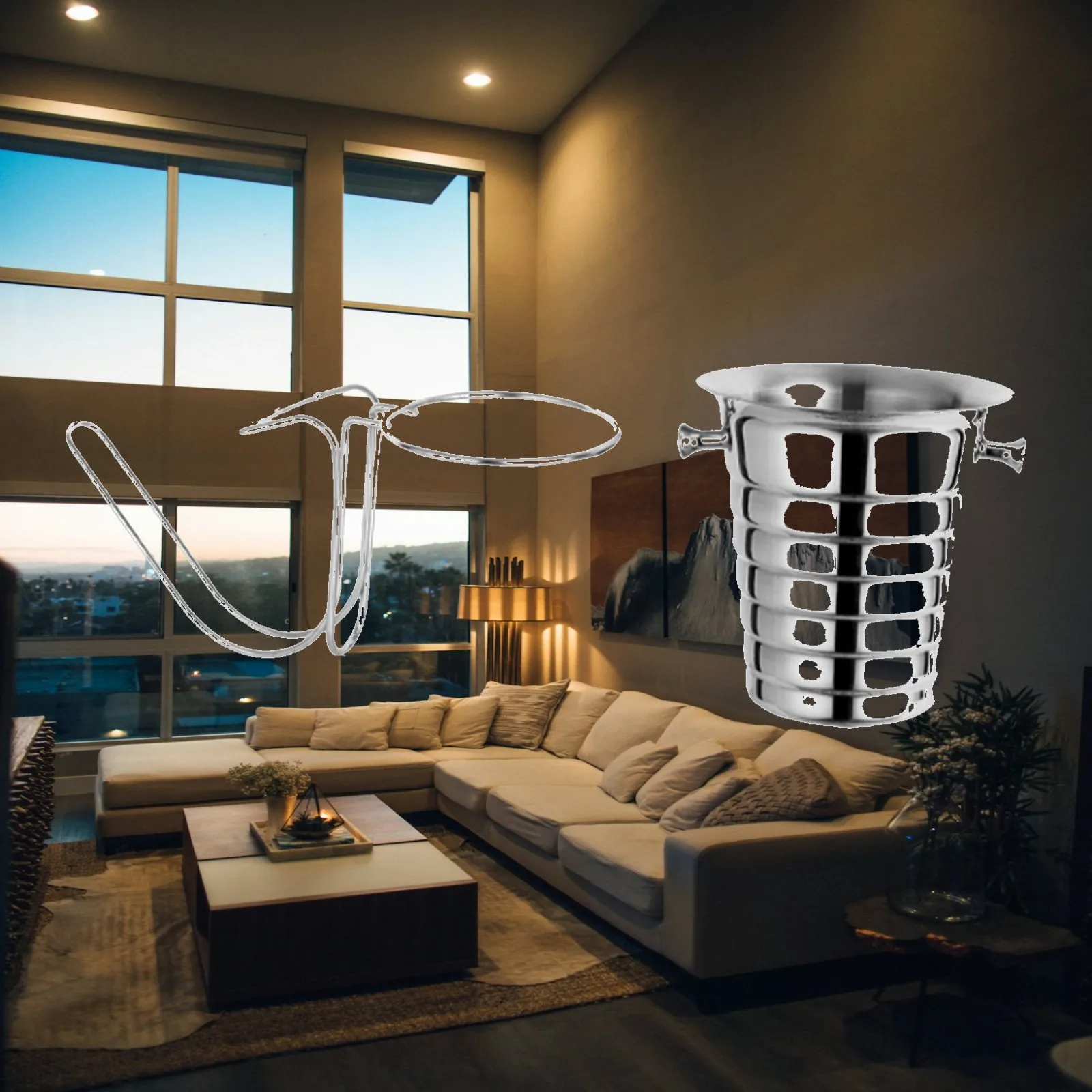 

Desktop Ice Bucket Stand Durable Stainless Steel Wine Cooler Support Space Saving Rack for Indoor Outdoor Bar Ktv