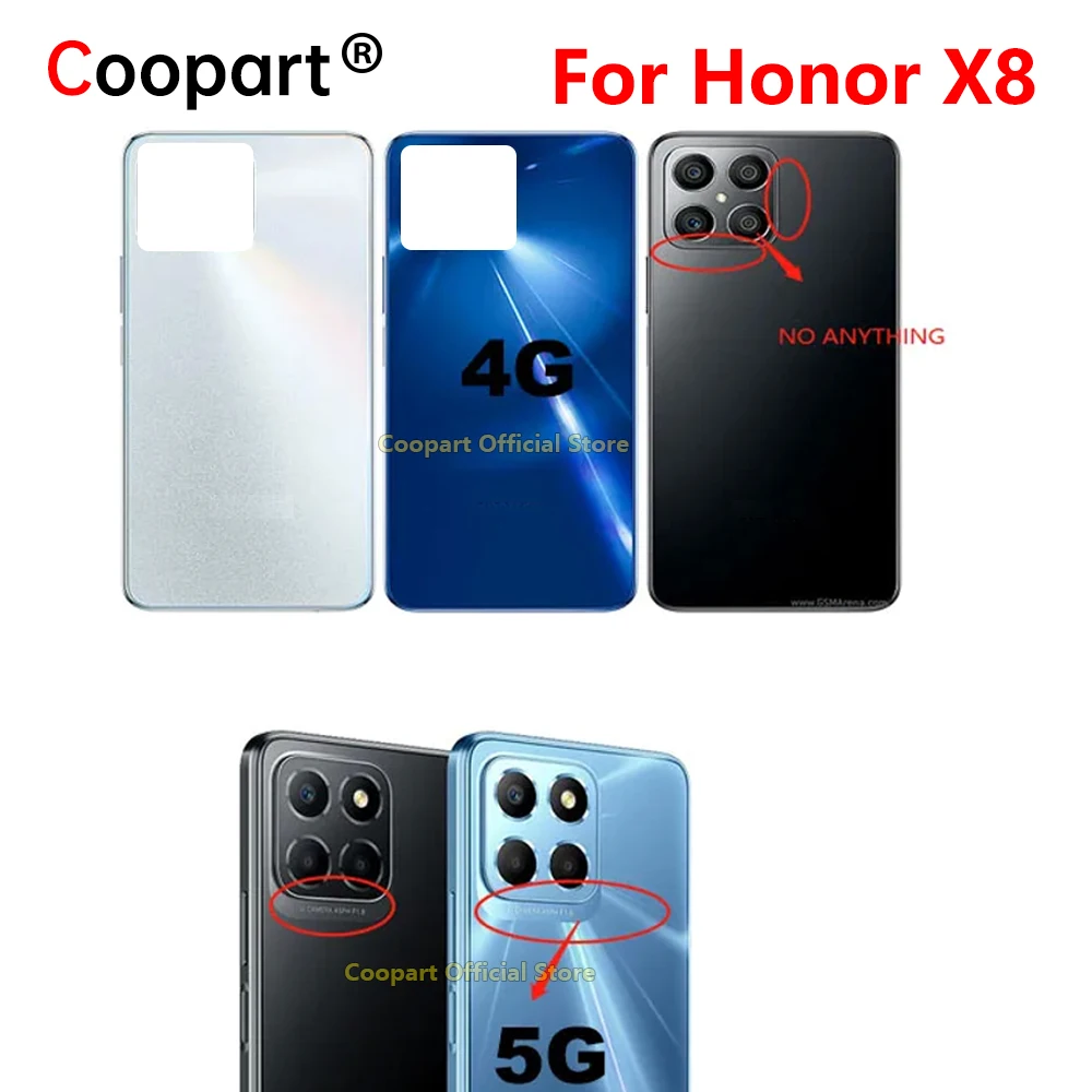 For Huawei Honor X8 4G 5G Back Battery Cover Rear Panel Door Housing