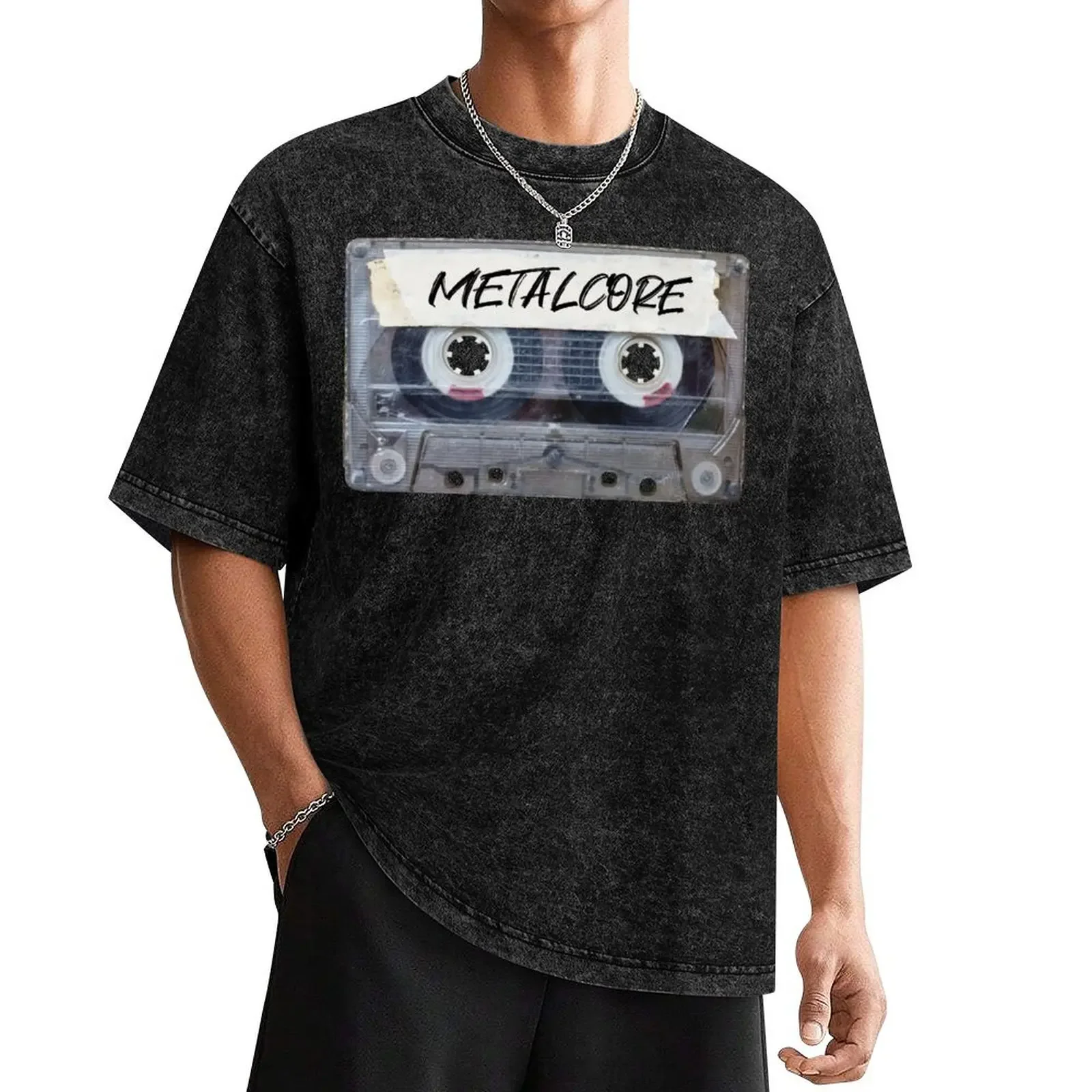 

Recorded Music Genre Cassette Old School Metalcore T-Shirt cotton graphic tees Blouse graphic shirts outfits for men