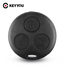 KEYYOU 3 Button Remote Car Key Shell Cover Case For Benz Mercedes Smart Fortwo 450 Forfour 451 Roadster City Coupe Cabrio Blade