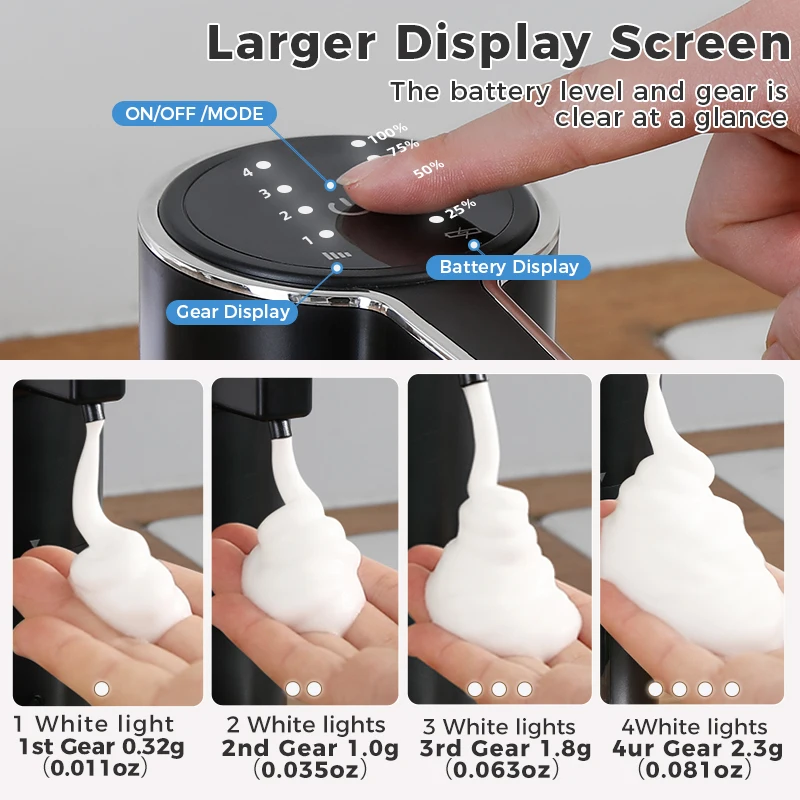 جديد الحائط موزع الصابون الأوتوماتيكي رغوة غسالة اليد الذكية 400 مللي السائل قابلة للشحن الحمام التعريفي الاستشعار #2