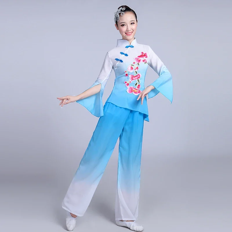 

Chinese costume hanfu classical dance costume female 2018 new national fan dance Yangko dance costume
