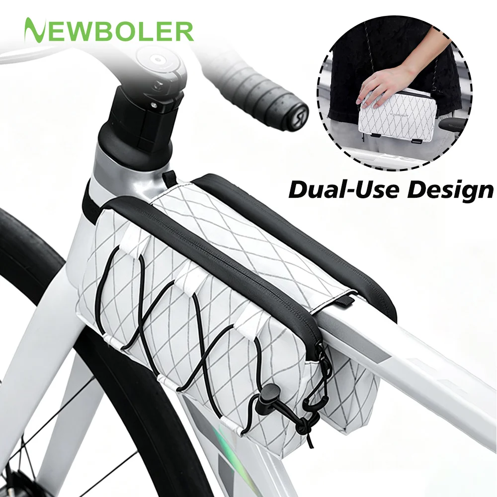 NEWBOLER Bike Bag Top Tube Bag Floating Installation Method Cycling Saddlebags Bicycle Pannier Bag Large Capacity Equipment