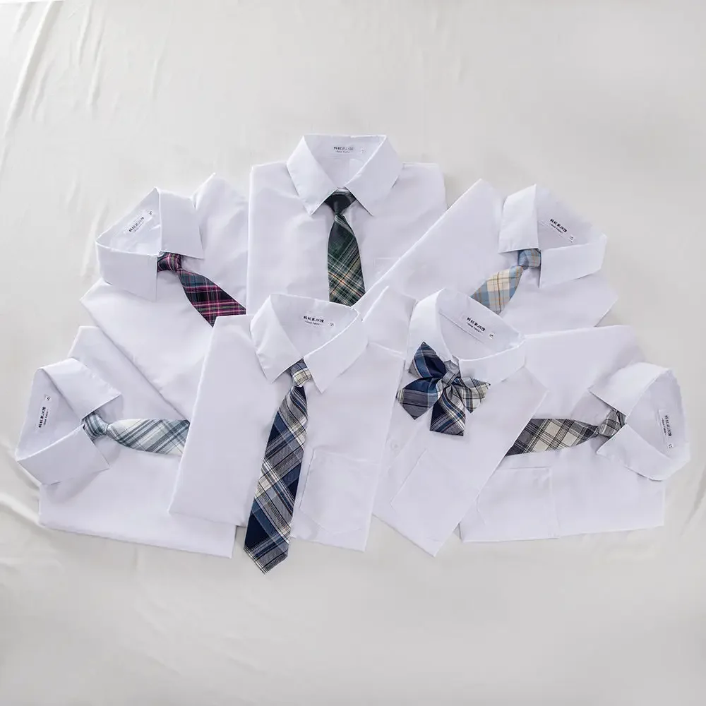 New Hot 2025 XS-3XL Camicia bianca casual sottile a maniche lunghe con scollo a V estivo da donna Top camicette per abiti da studente uniforme scolastica JK